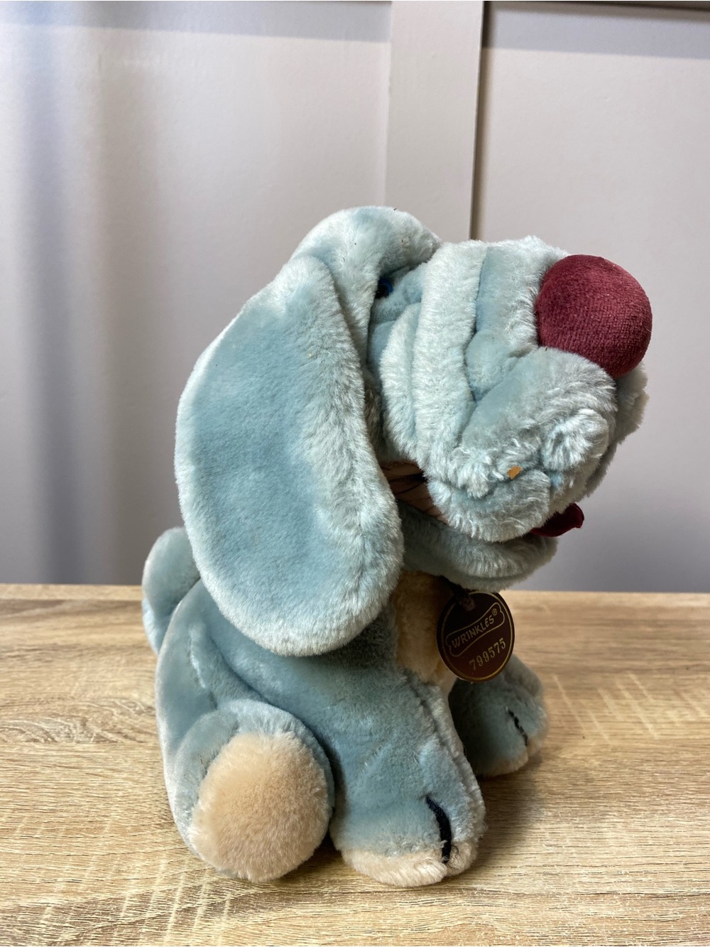 Ganz Wrinkles Hound Dog Gray Plush 9in 1984 Heritage Collection Stuffed Toy Vtg